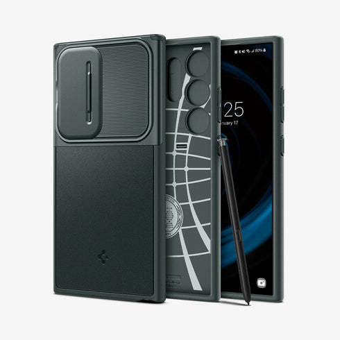 ACS07313 - Galaxy S24 Ultra Case Optik Armor in Black showing the back